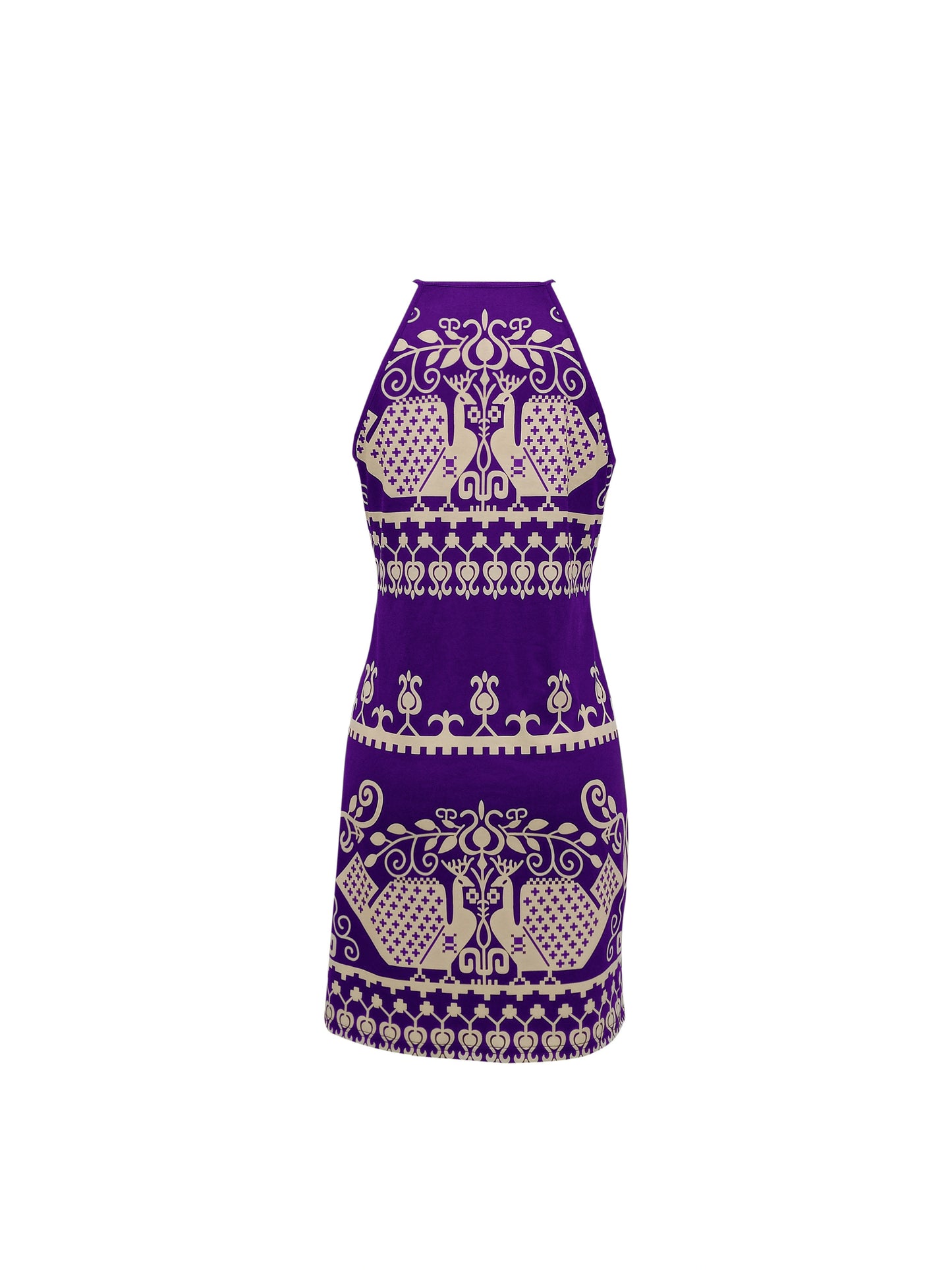 Ethnic Print Sleeveless Dress, Casual Crew Neck Dress For Spring & Summer, Women's Clothing