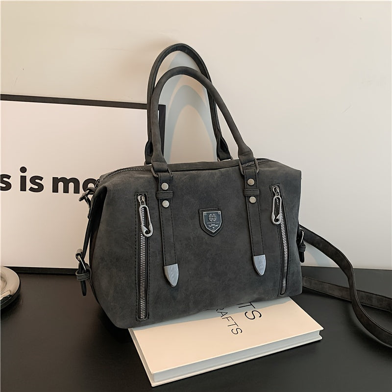 Retro Style Hobo Bag For Women, Large Capacity Tote Bag, Classic PU Leather Shoulder Bag Purses