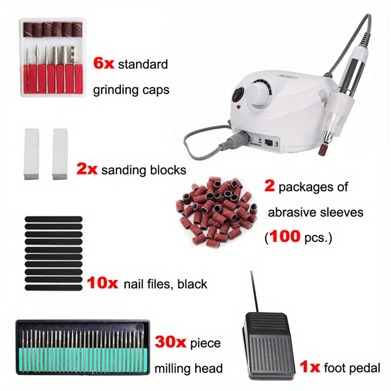 Electric Nail Files Professional Nail Drill Machine Manicure Set Acrylic Nail Gel Polish Remover Electric Nail Drill Pedicure Kit