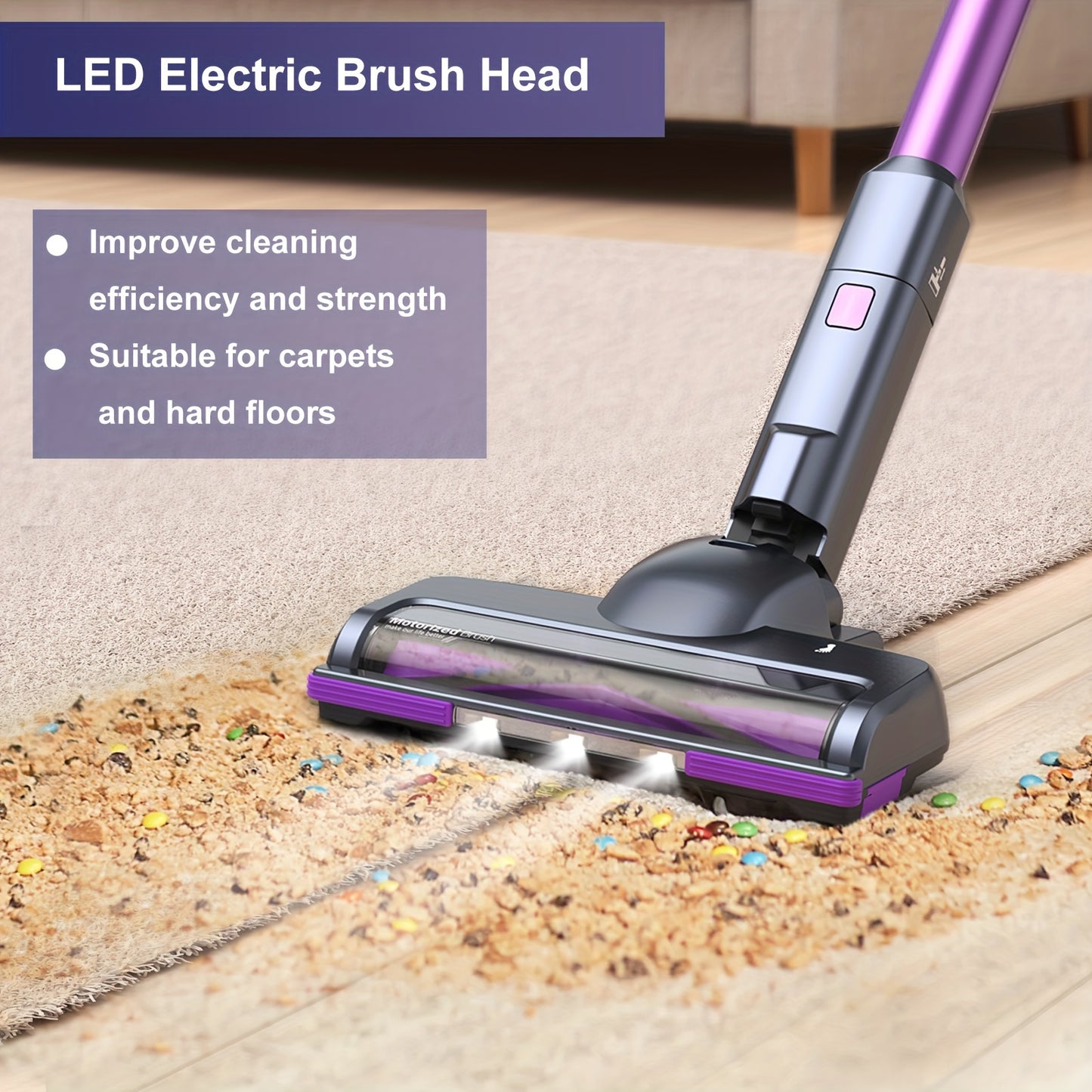 Free-Standing Vacuum Cleaner 25KPa, Lubluelu 202 Powerful Lightweight Cordless 6 In 1 Stick Vacuum Cleaner For Carpet Floor Pet Hair Home