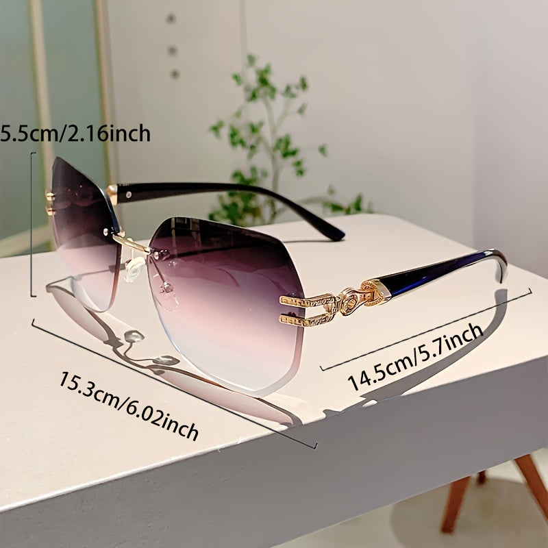 Women Glasses Classic Frameless Square Fashion Trend Black Glasses Suitable Daily Wear With Travel Beach Holiday Wear