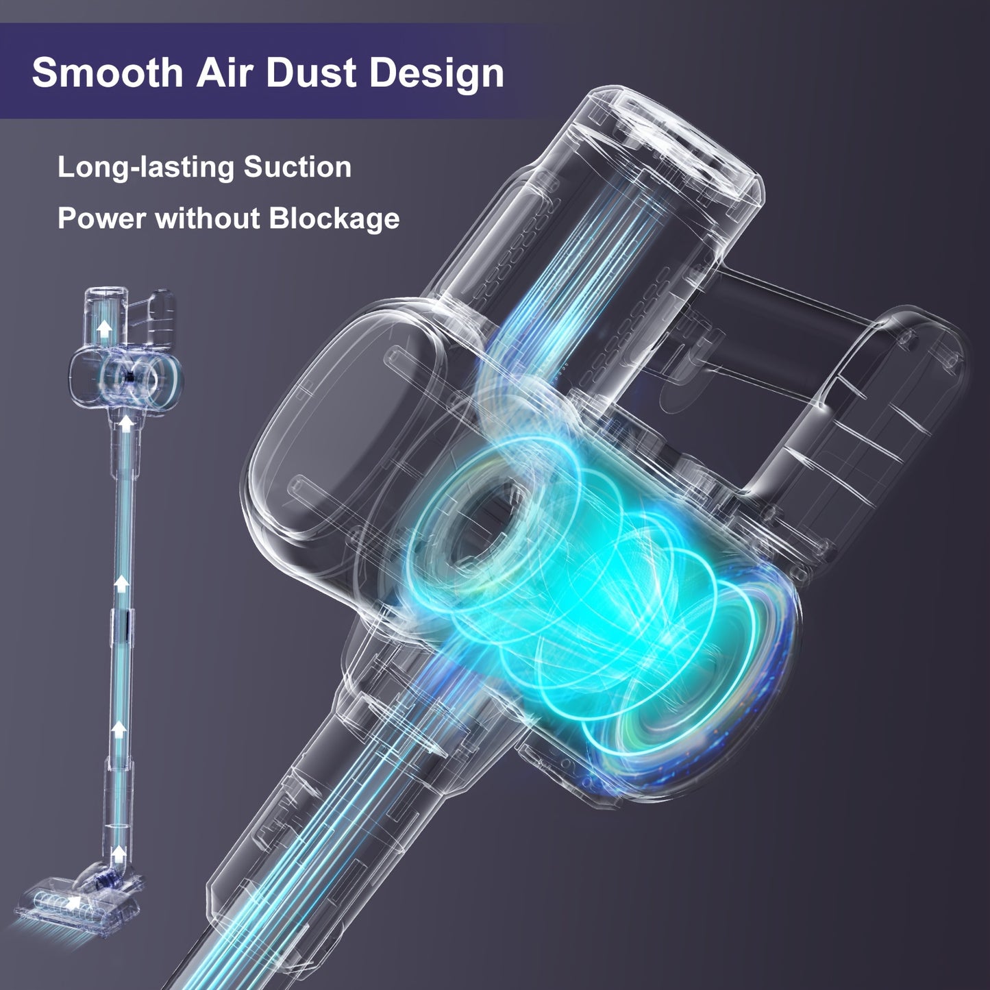 Free-Standing Vacuum Cleaner 25KPa, Lubluelu 202 Powerful Lightweight Cordless 6 In 1 Stick Vacuum Cleaner For Carpet Floor Pet Hair Home