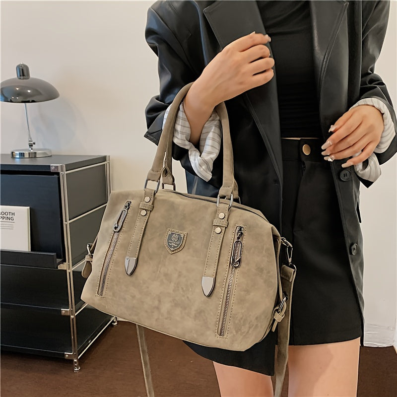Retro Style Hobo Bag For Women, Large Capacity Tote Bag, Classic PU Leather Shoulder Bag Purses
