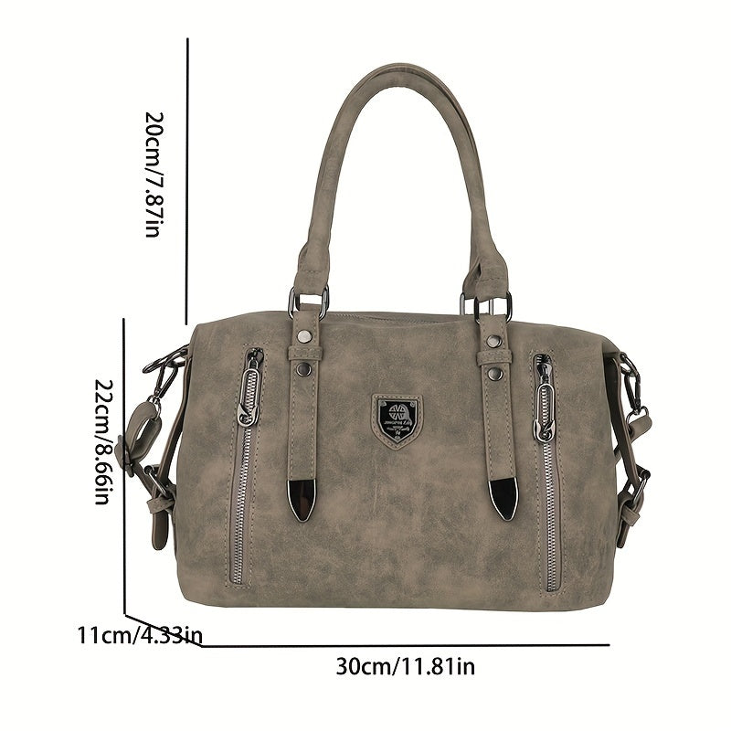 Retro Style Hobo Bag For Women, Large Capacity Tote Bag, Classic PU Leather Shoulder Bag Purses