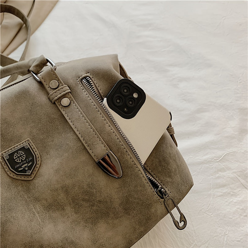 Retro Style Hobo Bag For Women, Large Capacity Tote Bag, Classic PU Leather Shoulder Bag Purses