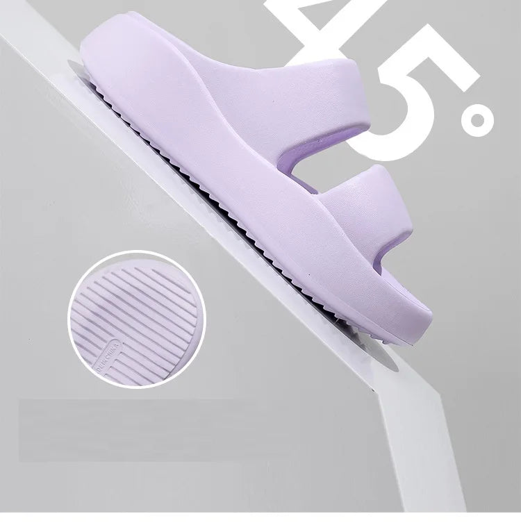 Summer Women Straps Slippe Candy Color Girls Outdoor Leisure Sandals Female Fashion EVA Beach Thick Non-slip Flip Flops