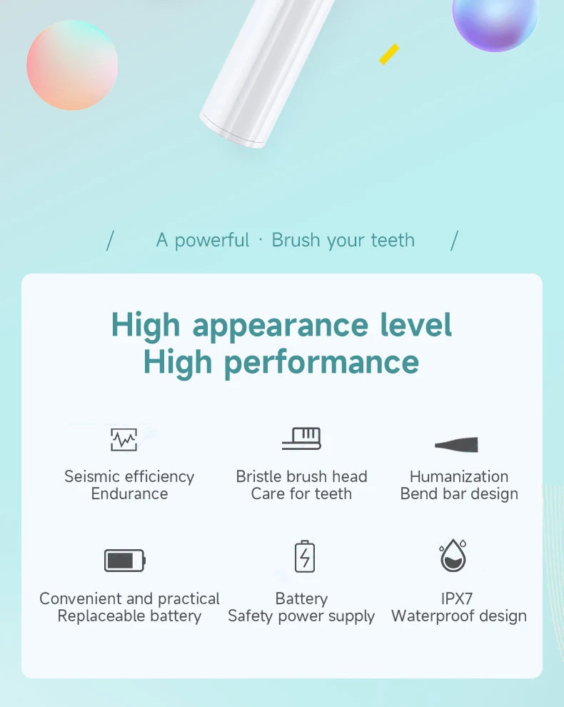 Xiaomi New Electric Toothbrush for Adults Teeth Cleaner Soft DuPont Bristle Portable Battery Endurance IPX6 Waterproof Oral Care