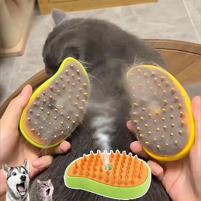 Cat Steam Brush Electric Spray Water Spray Kitten Pet Comb Soft Silicone Depilation Cats Bath Hair Brush Grooming Supplies