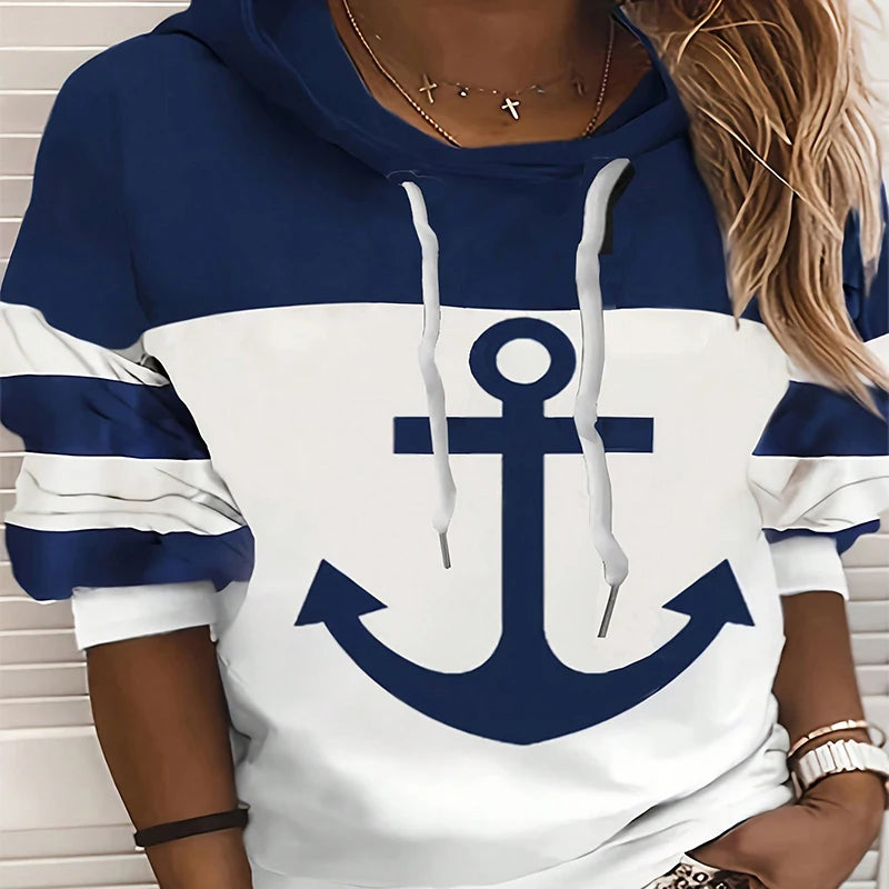 Women Casual Oversized Hoodie Loose Long Sleeve Top Sweatshirt Females Chic Drawstring Pullovers Hoodie