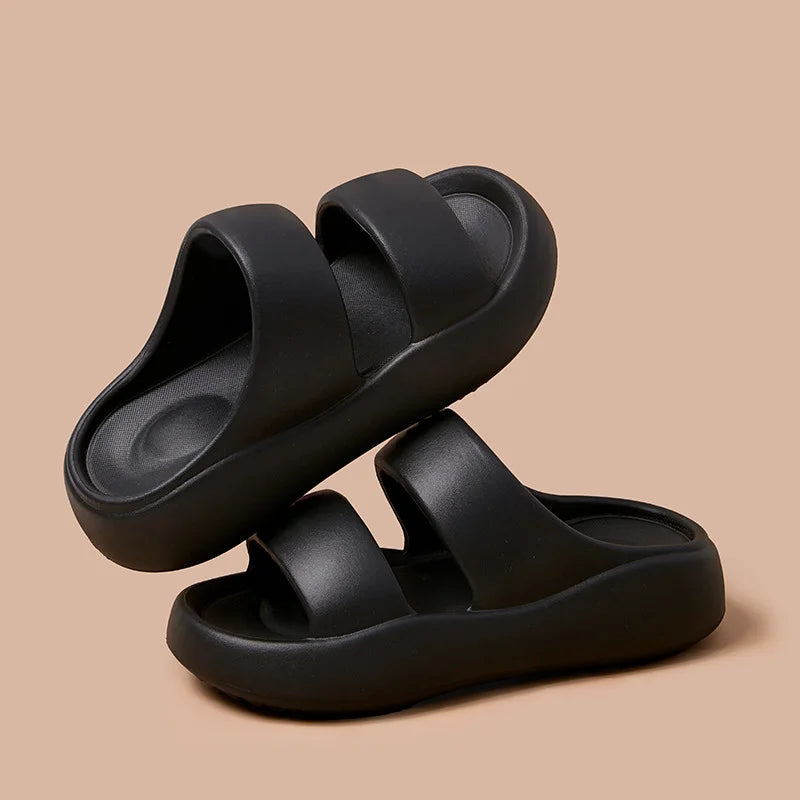 Summer Women Straps Slippe Candy Color Girls Outdoor Leisure Sandals Female Fashion EVA Beach Thick Non-slip Flip Flops