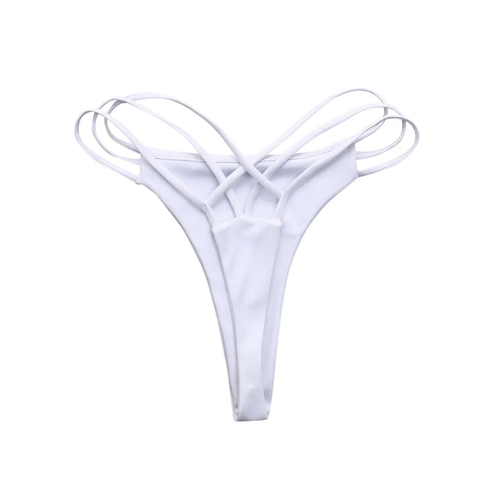Women Swim Bottoms Sexy Bikini Thong Bandage Vintage Swimwear Beach Party Beach Swimwear For Two Piece Vacation Beachwear