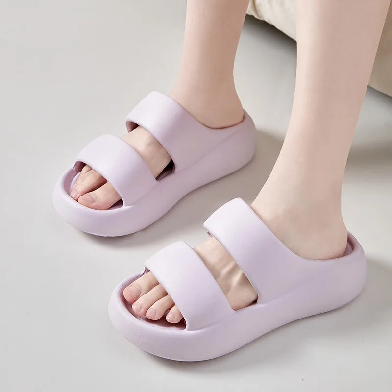 Summer Women Straps Slippe Candy Color Girls Outdoor Leisure Sandals Female Fashion EVA Beach Thick Non-slip Flip Flops