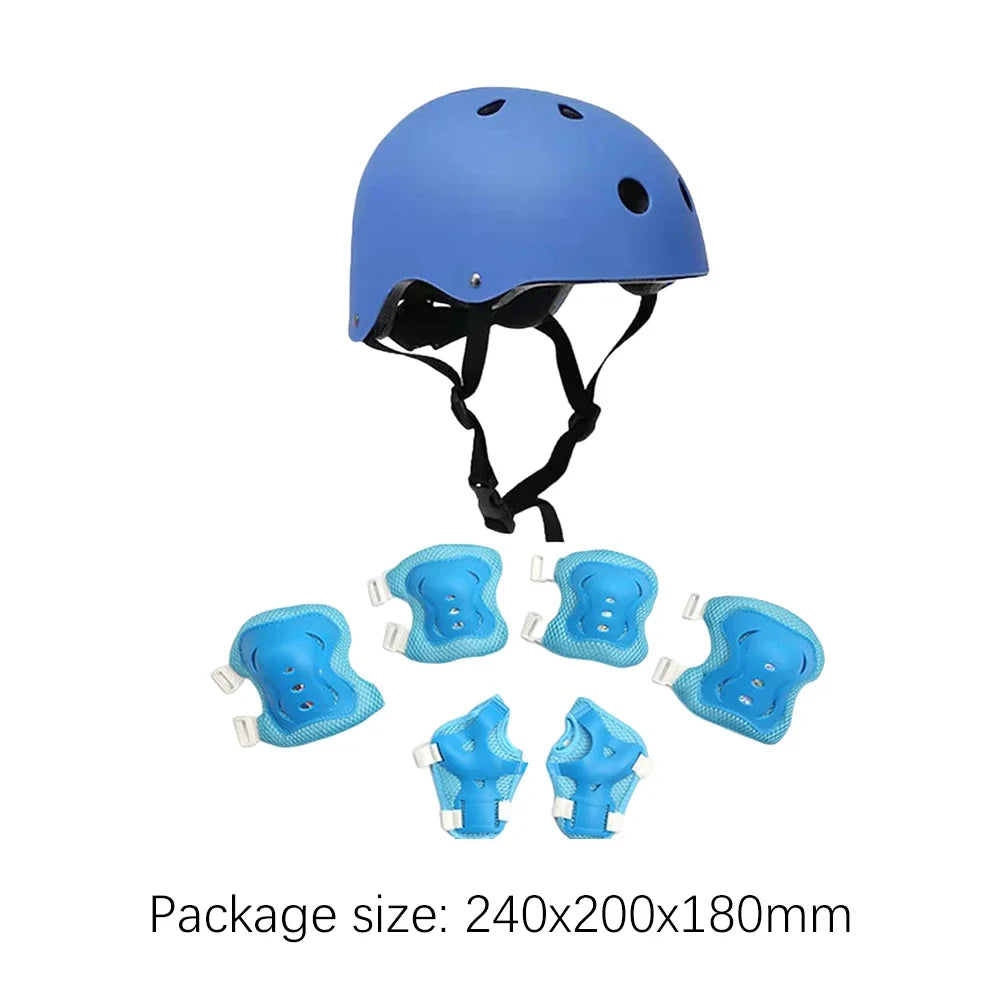 Children Protective Body Gear Safety Protection with Helmet Impact Resistant 7 in 1 Shock-absorbing Breathable for Outdoor Sport