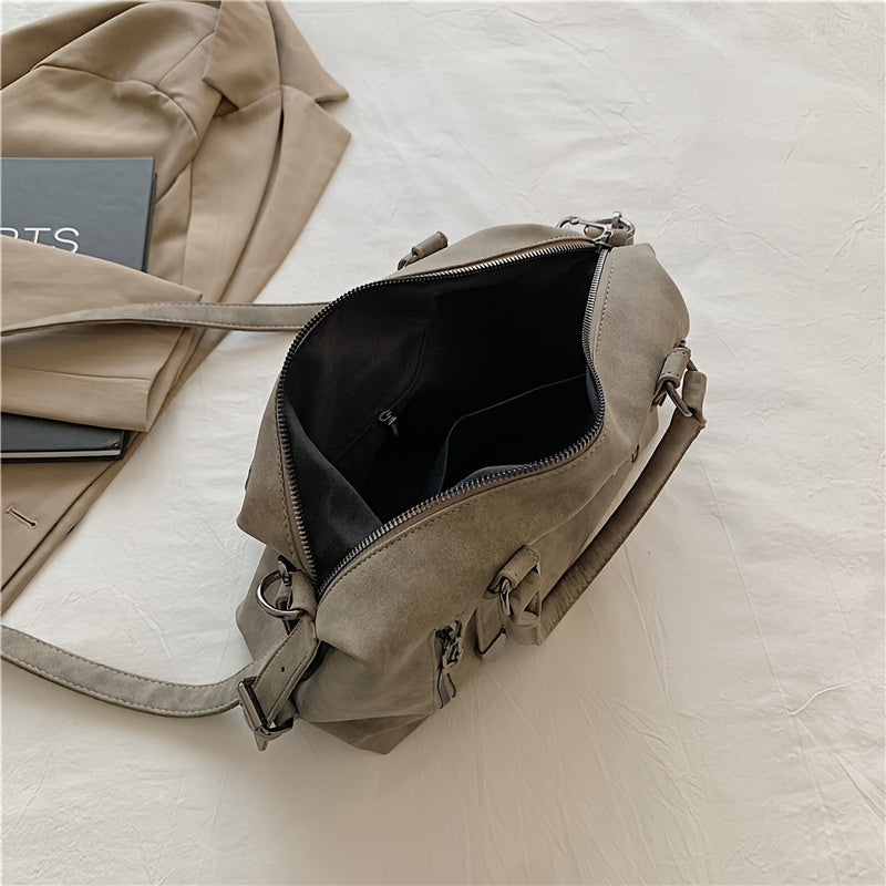 Retro Style Hobo Bag For Women, Large Capacity Tote Bag, Classic PU Leather Shoulder Bag Purses