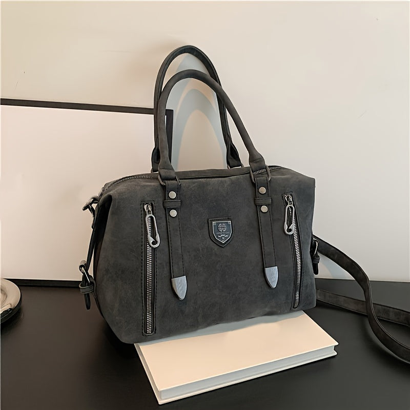 Retro Style Hobo Bag For Women, Large Capacity Tote Bag, Classic PU Leather Shoulder Bag Purses