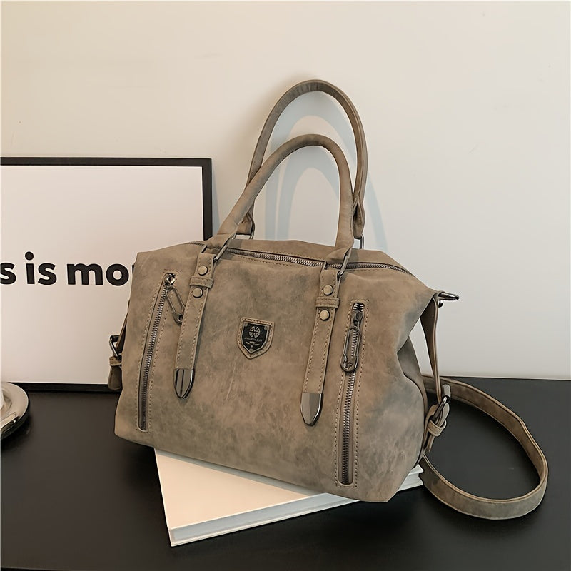 Retro Style Hobo Bag For Women, Large Capacity Tote Bag, Classic PU Leather Shoulder Bag Purses