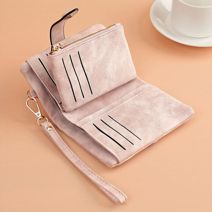 Women's Vintage Short Mini Wallet With Snap Closure, Card Holder, For Festive Present