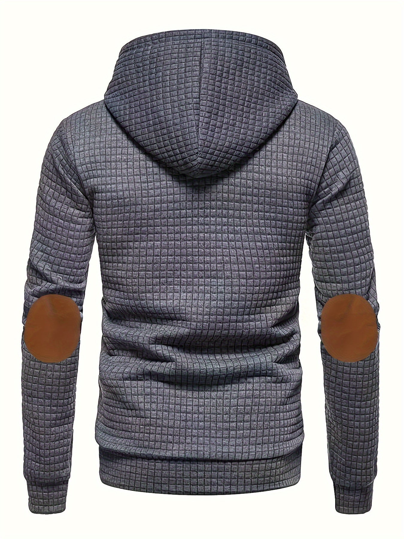 Waffle Cool Hoodies For Men, Men's Casual Solid Hooded Sweatshirt Streetwear For Winter Fall, As Gifts