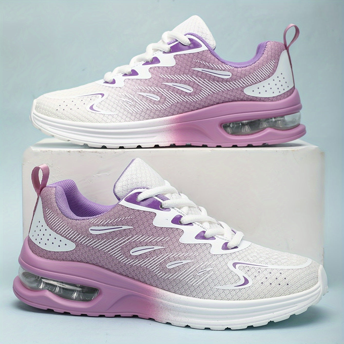 Women's Breathable Knit Sneakers, Casual Lace Up Outdoor Shoes, Lightweight Low Top Running Shoes For Autumn