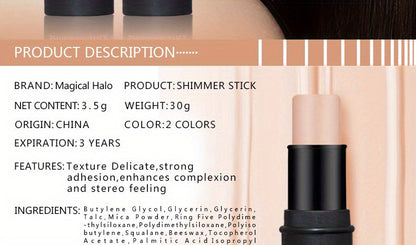 Makeup Highlighter, Contouring And Brightening Shadow Stick, Three-dimensional Facial Primer And Blush Pen Contain Plant Squalane