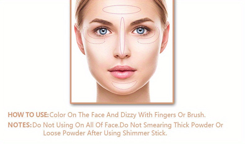Makeup Highlighter, Contouring And Brightening Shadow Stick, Three-dimensional Facial Primer And Blush Pen Contain Plant Squalane