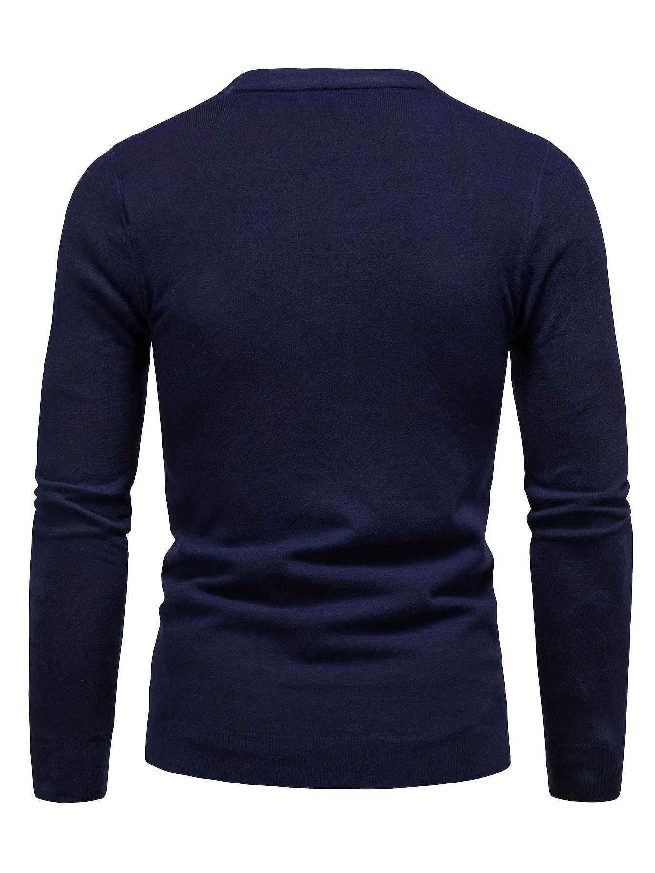 PARIS Print Men's Casual Stretch Long Sleeve Knitted Round Neck Sweater, Spring Fall Pullover Top