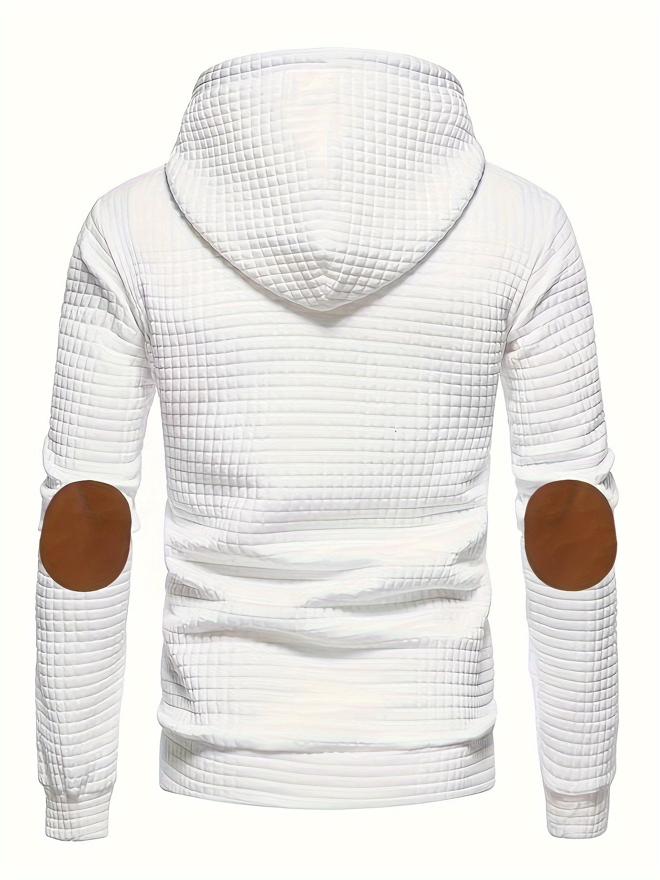 Waffle Cool Hoodies For Men, Men's Casual Solid Hooded Sweatshirt Streetwear For Winter Fall, As Gifts