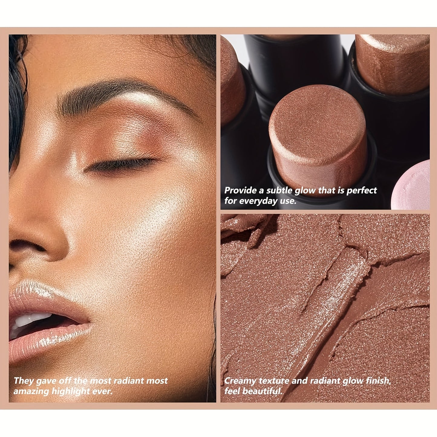 Makeup Highlighter, Contouring And Brightening Shadow Stick, Three-dimensional Facial Primer And Blush Pen Contain Plant Squalane