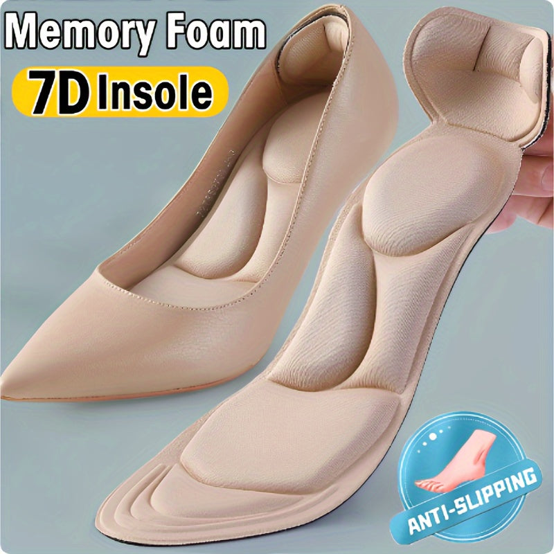 1Pair Comfortable Memory Foam Insoles - Breathable Non-Slip 2 In 1 Inserts For High Heels