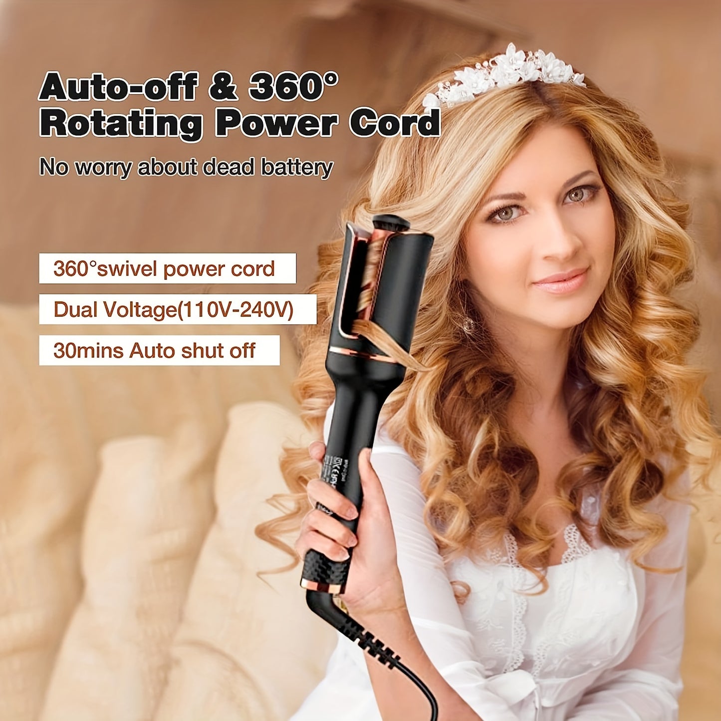 Auto Rotating Ceramic Hair Curler Automatic Curling Iron Styling Tool Hair Iron Curling Wand Air Spin and Curl Curler Hair Waver
