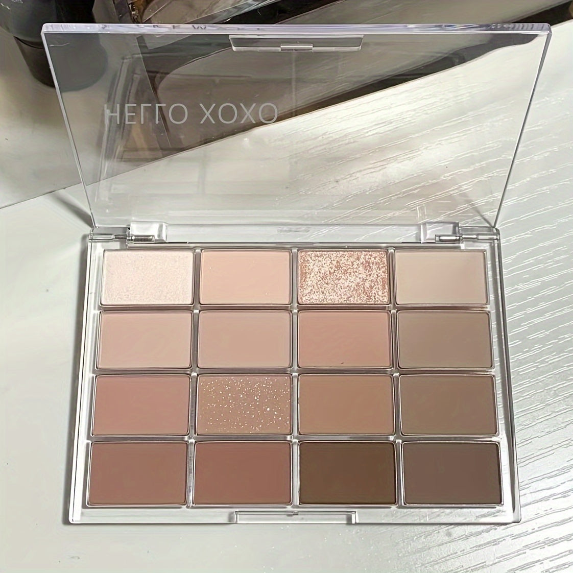 16-Color Matte Eyeshadow Palette, Brown Nude Pink Tones, Low Saturated Daily Makeup, Long-Lasting Eye Shadow Set