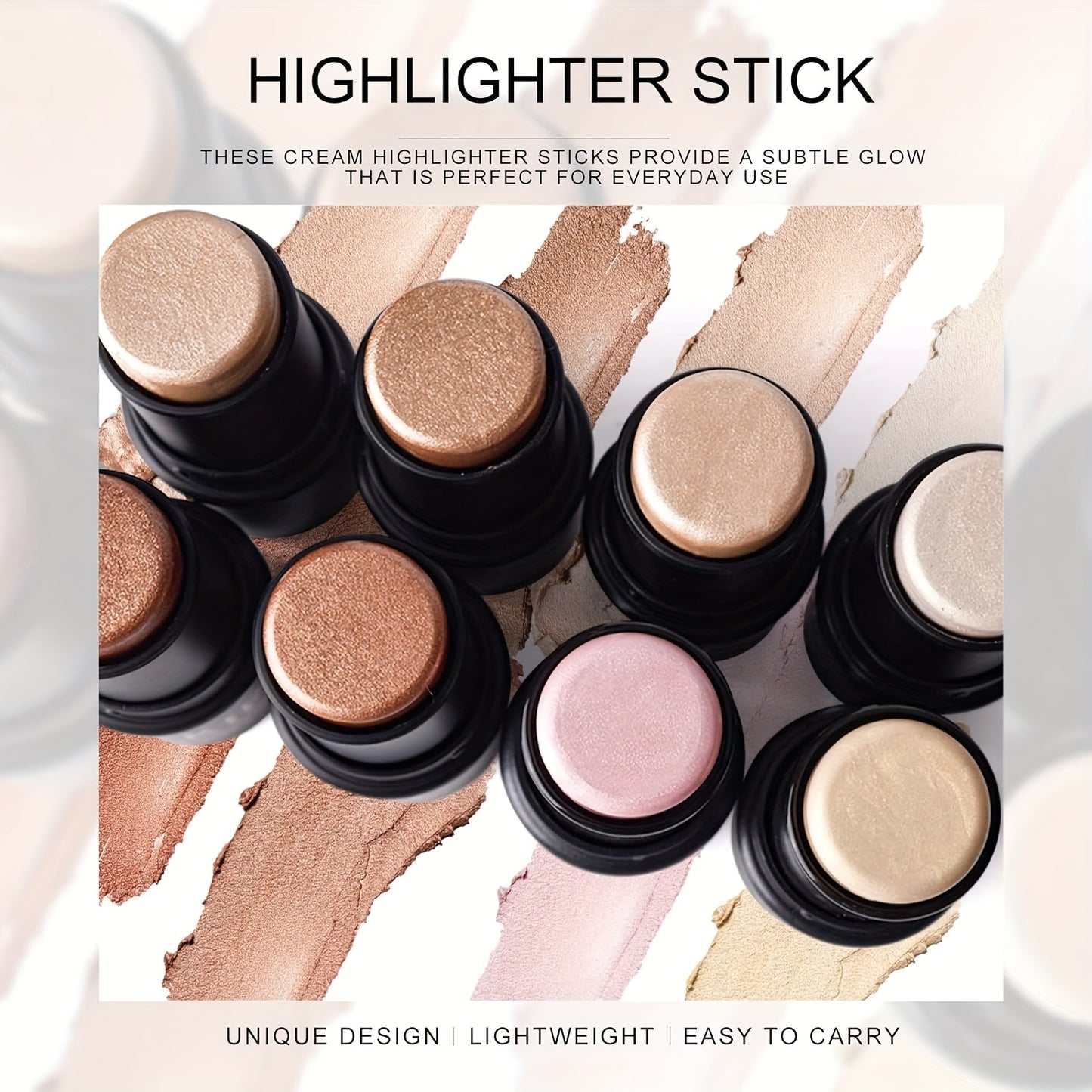 Makeup Highlighter, Contouring And Brightening Shadow Stick, Three-dimensional Facial Primer And Blush Pen Contain Plant Squalane