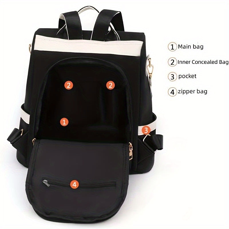 Anti-theft Travel Backpack Purse, Anti-theft Large Capacity Schoolbag, Lightweight Two-way Shoulder Bag