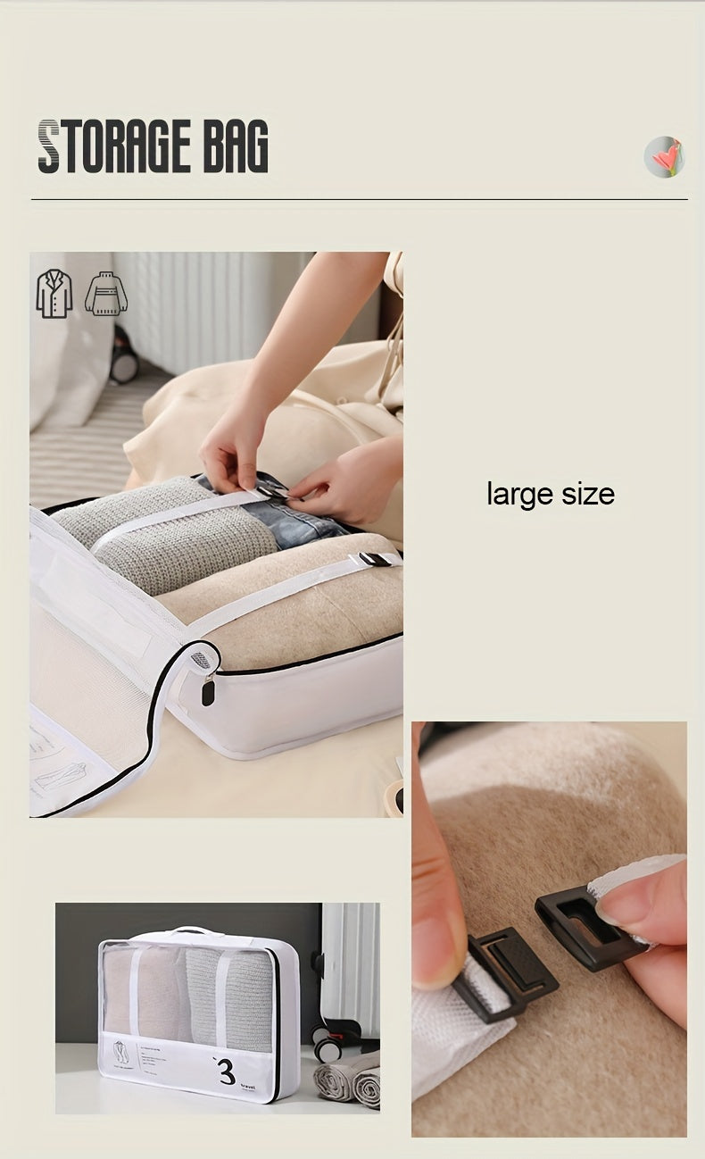 7 Pcs Packing Cubes For Suitcases, Lightweight Travel Luggage Packing Organizers, Compression Storage Shoes Bag, Clothing Underwear Bag, Travel Cubes Set