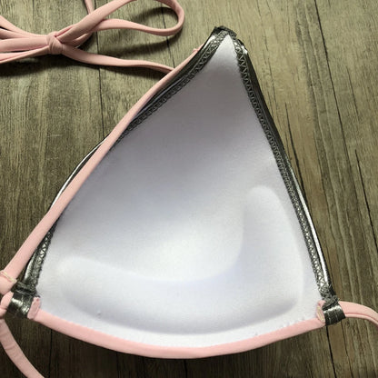 Sexy Brazilian Push Up Bikini 2022 Women String Bandeau Swimsuit Female Swimwear Thong Bikini Set Bra cup Halter Bathing Suit