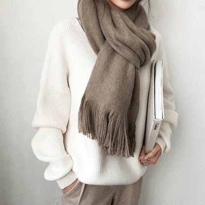 Colorfaith SW8112 2023 Sexy V-Neck Minimalist Tops Oversized Korean Irregular Hem Knitted Chic Casual Women's Knitwear Sweaters
