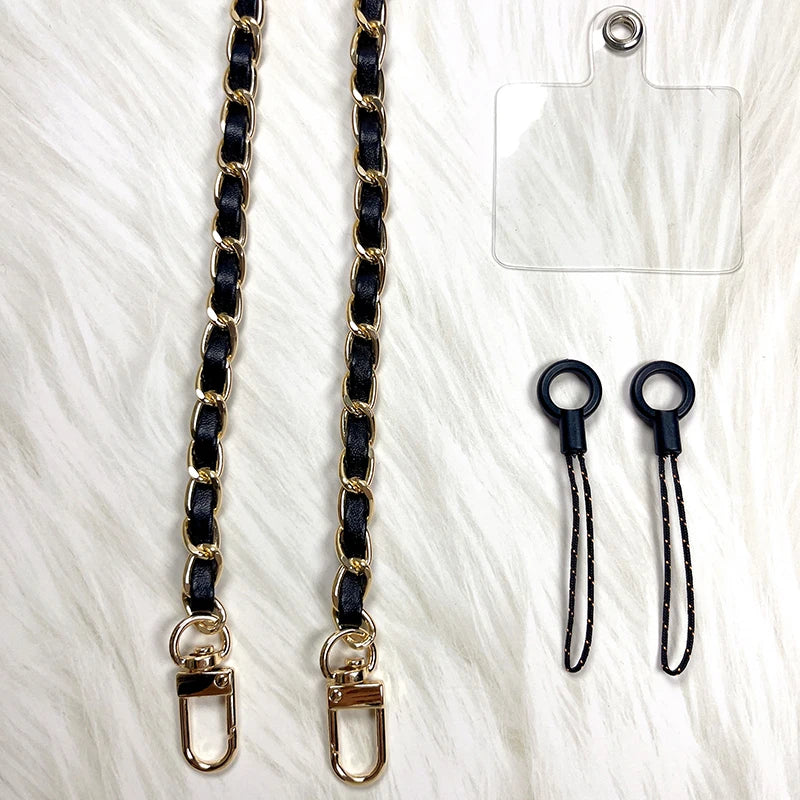 Phone Strap Anti-lost Lanyard Camera USB Holder Mobile Accessories Crossbody Necklace Cord Chain Black Color for All Phone Case