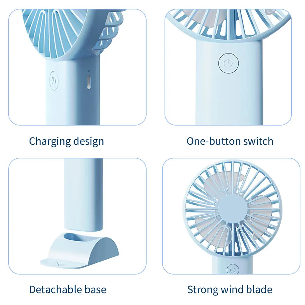 Mini Portable Fans Handheld USB Rechargeable Fan Mini Desktop Air Cooler Outdoor Fan Cooling Travel Hand Fans Ventilation Fan