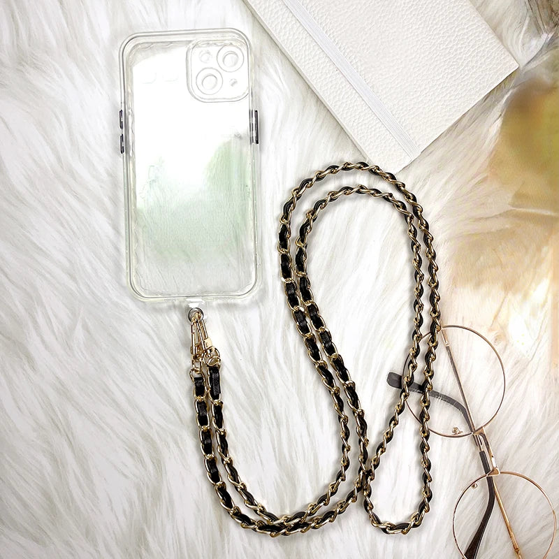 Phone Strap Anti-lost Lanyard Camera USB Holder Mobile Accessories Crossbody Necklace Cord Chain Black Color for All Phone Case