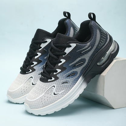 Women's Breathable Knit Sneakers, Casual Lace Up Outdoor Shoes, Lightweight Low Top Running Shoes For Autumn