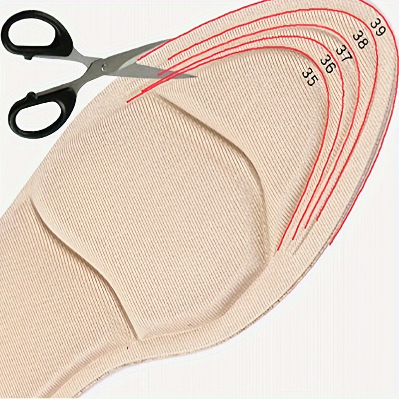 1Pair Comfortable Memory Foam Insoles - Breathable Non-Slip 2 In 1 Inserts For High Heels