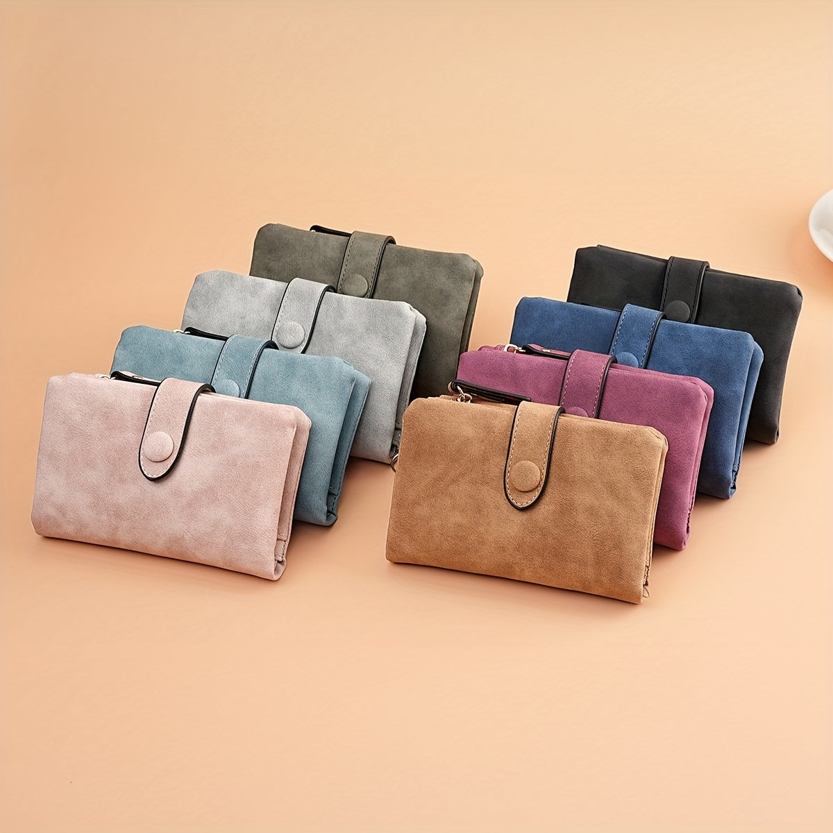 Women's Vintage Short Mini Wallet With Snap Closure, Card Holder, For Festive Present