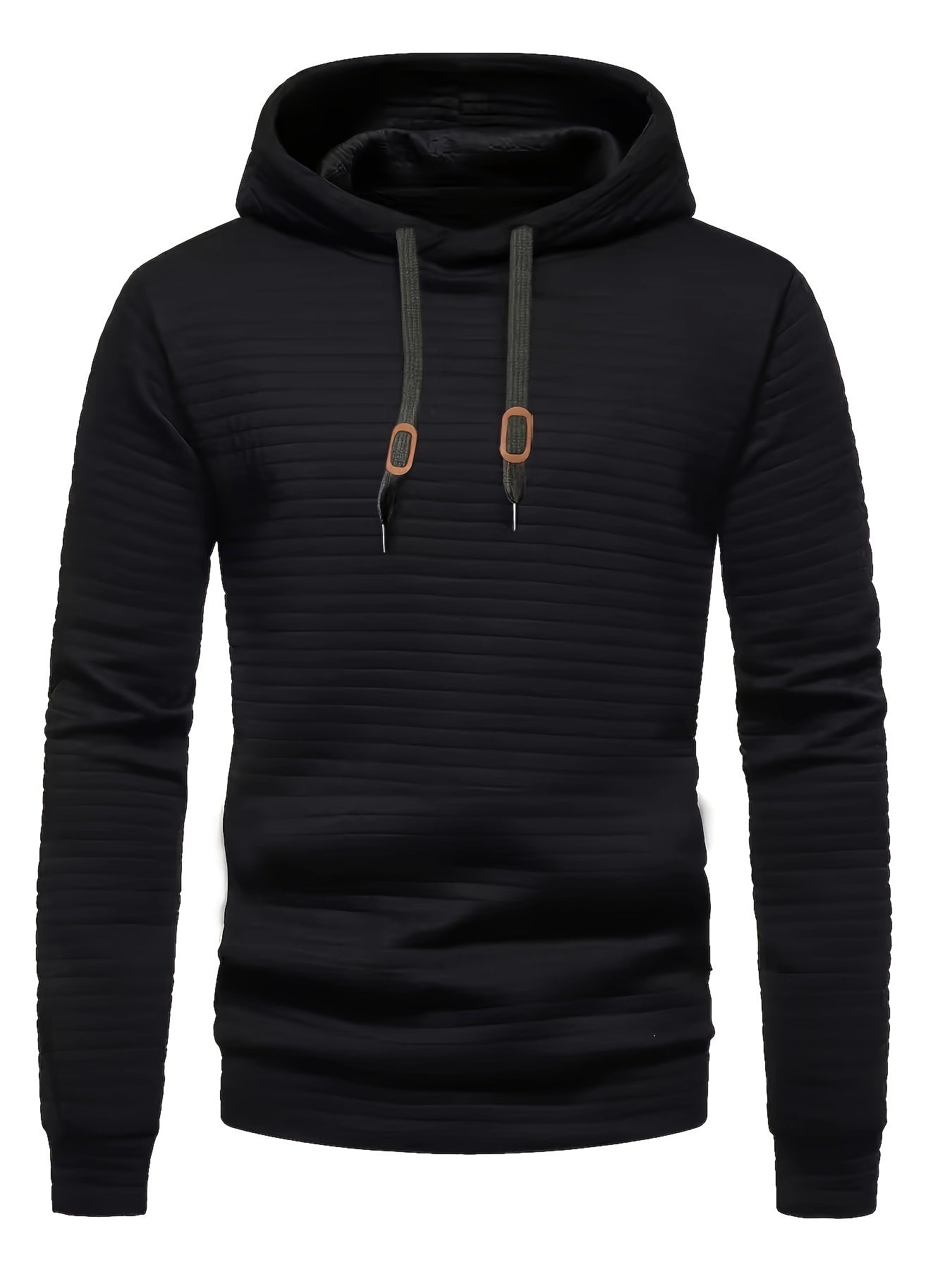 Waffle Cool Hoodies For Men, Men's Casual Solid Hooded Sweatshirt Streetwear For Winter Fall, As Gifts