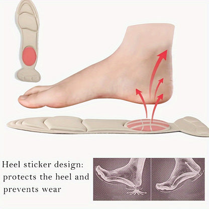 1Pair Comfortable Memory Foam Insoles - Breathable Non-Slip 2 In 1 Inserts For High Heels