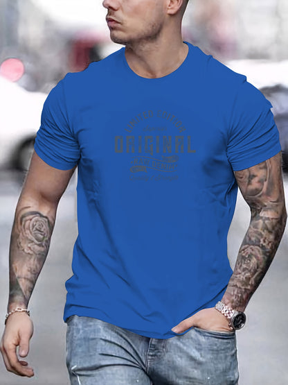 Men's Basic Cotton T-Shirt - 100% Cotton, Crew Neck, Slight Stretch, Solid Color, Regular Fit, Knit Fabric, Casual Summer Tee with ORIGINAL Graphic